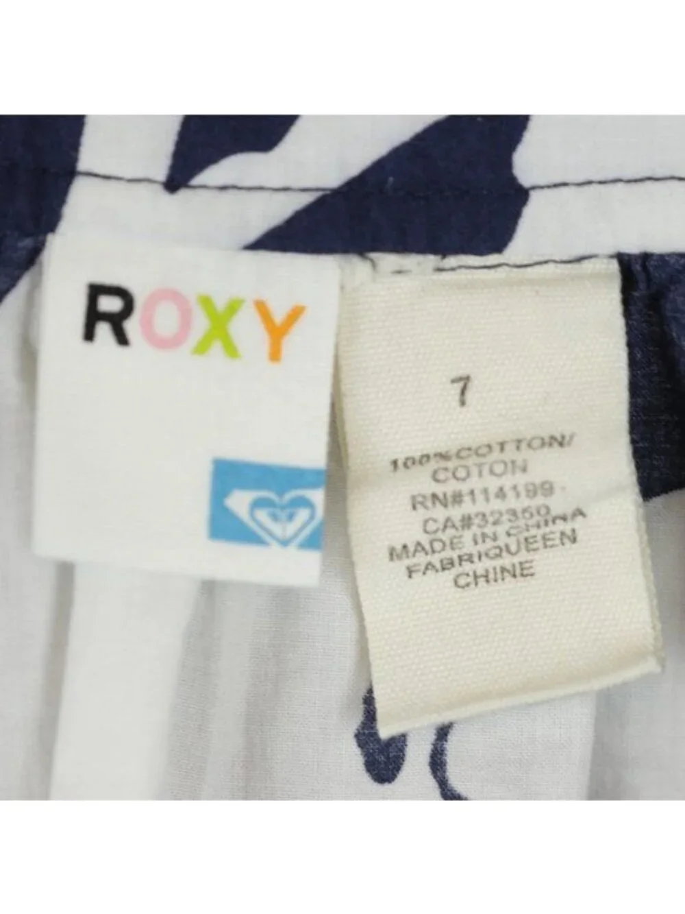 Roxy Juniors Size 7 Blue White Floral Ruffled Wrap Mini Skirt